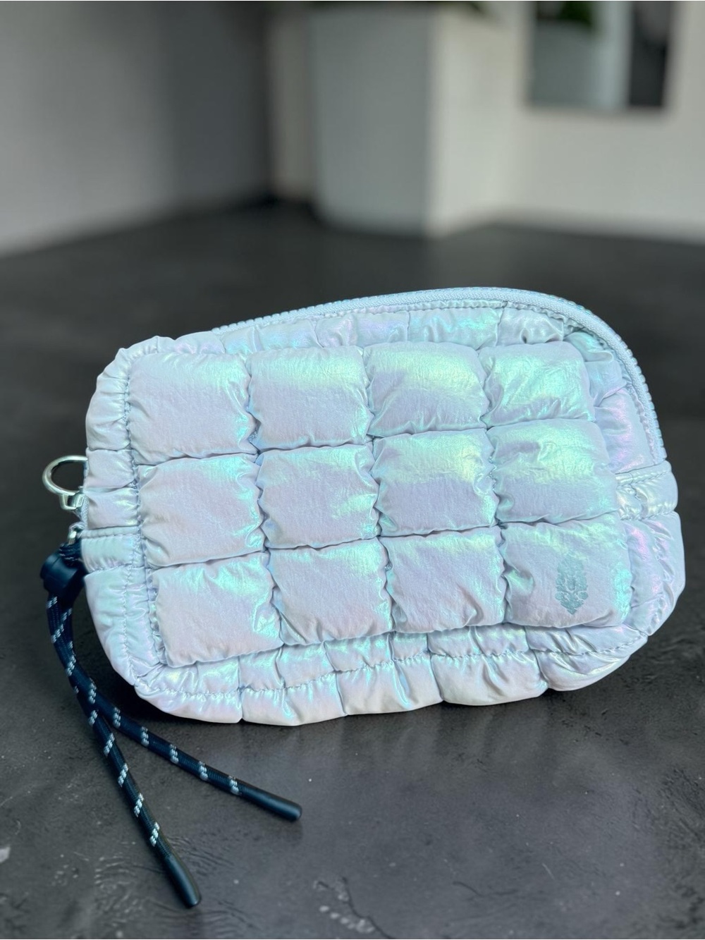 FP Movement by Free People Iridescent Quilted Cosmetic Pouch - Light Lavender - Picture 3 of 3